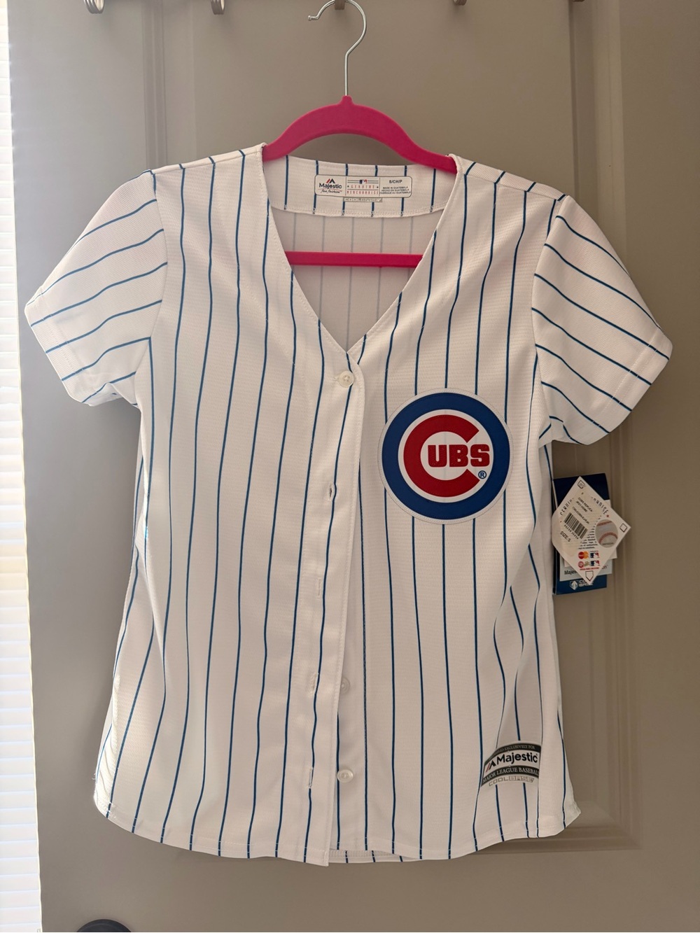 Chicago Cubs White & Blue Pinstripe Jersey